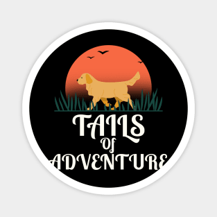 Tails Of Adventure Dog Hiking Golden Retriever Magnet